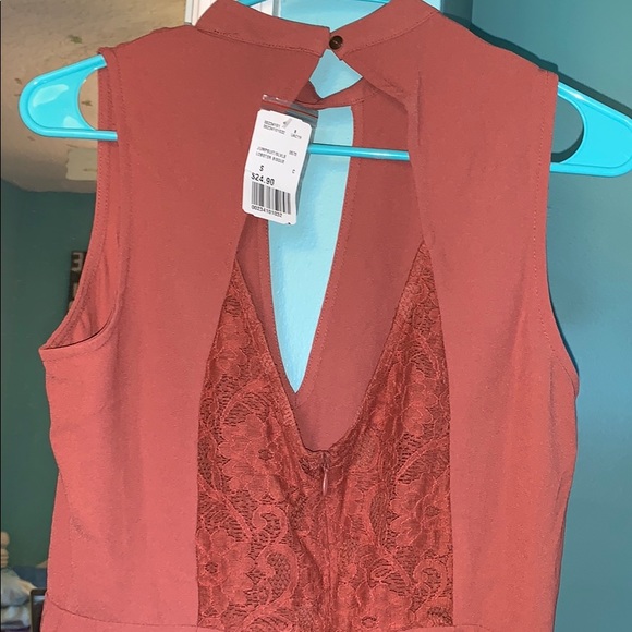 Forever 21 romper/jumpsuit/SLVLS lobster bisque, S - Picture 8 of 8